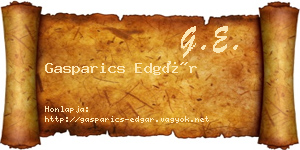 Gasparics Edgár névjegykártya